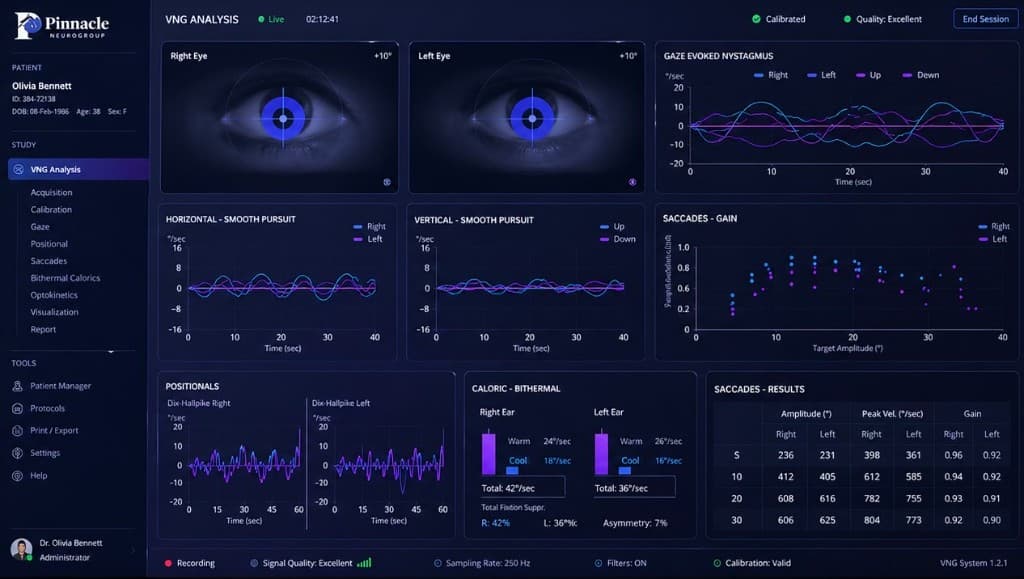 Live VNG analysis display